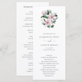 Programme Magnolia Rose Floral Élégant Mariage (Devant / Derrière)