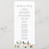 Programme Magnolias aquarelles | Cérémonie Mariage (Dos)