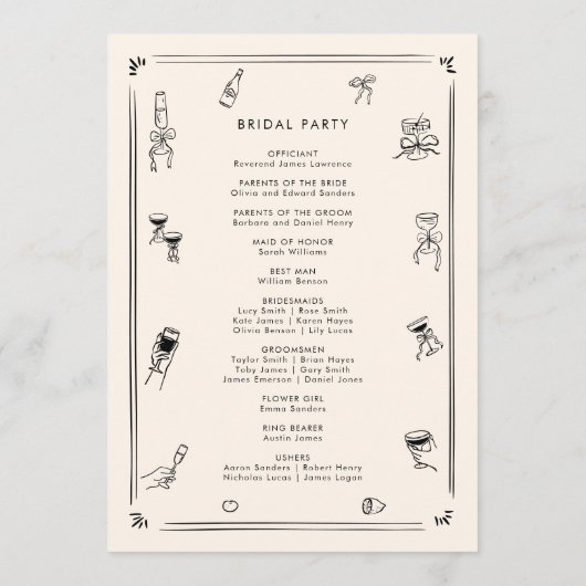 Programme Main tirée Quirky Black & White Vieux Mariage arge (Dos)