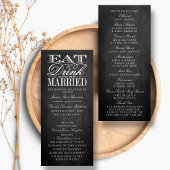 Programme Manger, boire et être marié Chalkboard Mariage