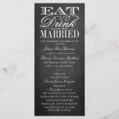 Programme Manger, boire et être marié Chalkboard Mariage (Devant)