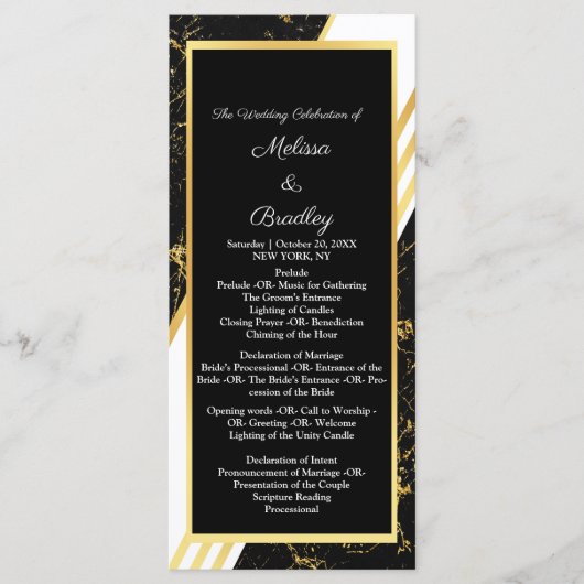 Programme Marbre doré bandes typographie noir (Devant)