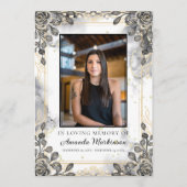 Programme Marbre floral noir et or Ordre de service (Devant)