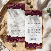 Programme Mariage à bille de script d'agate d'or de Bourgogn