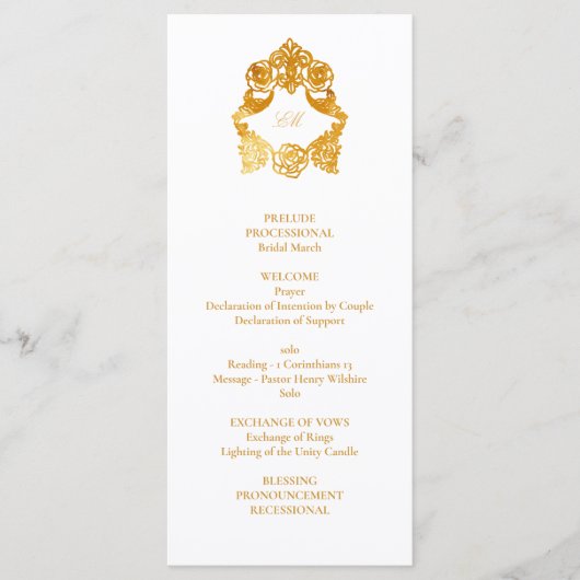 Programme Mariage à huile d'or baroque (Devant)