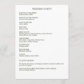 Programme Mariage à la frontière florale rustique classique (Dos)