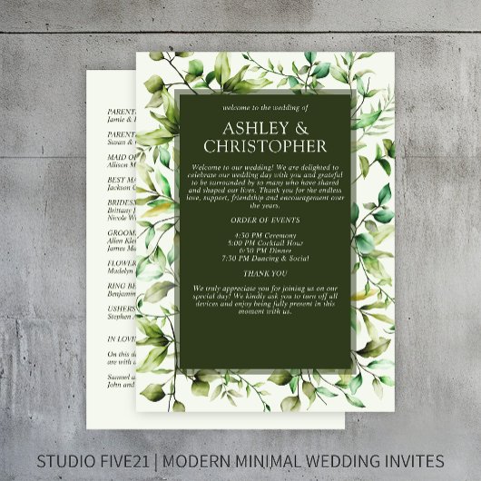Programme Mariage à la frontière florale rustique classique