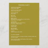 Programme Mariage à la frontière florale rustique classique (Dos)