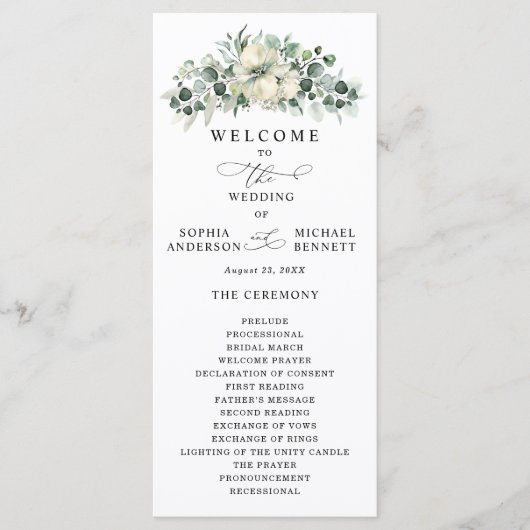 Programme Mariage à la verdure Eucalyptus (Devant)