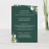 Programme Mariage à la verdure florale verte émeraude (Dos)