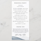 Programme Mariage à l'aquarelle bleu ombré (Dos)