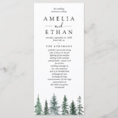 Programme Mariage à l'aquarelle de forêt hivernale (Devant)