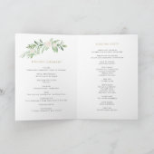Programme Mariage à l'aquarelle de verdure et de fleurs blan (Intérieur)