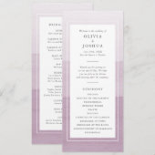 Programme Mariage à l'aquarelle violette (Devant / Derrière)