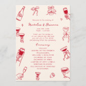 Programme Mariage à main rouge tiré (Devant)