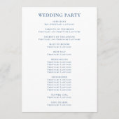 Programme Mariage à monogramme crête acier bleu Rosier déamb (Dos)