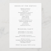 Programme Mariage à monogramme en script simple (Dos)