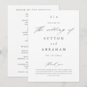 Programme Mariage à monogramme en script simple (Devant / Derrière)