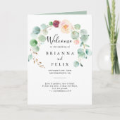 Programme Mariage à plis floraux d'Eucalyptus contemporain (Devant)