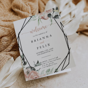 Programme Mariage à plis géométrique classique rose rose