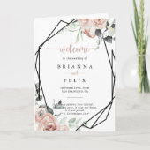 Programme Mariage à plis géométrique classique rose rose (Devant)