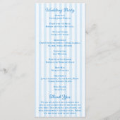 Programme Mariage à rayures côtières nautiques à l'aquarelle (Dos)