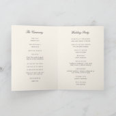 Programme Mariage à rayures fines en écriture classique noir (Intérieur)