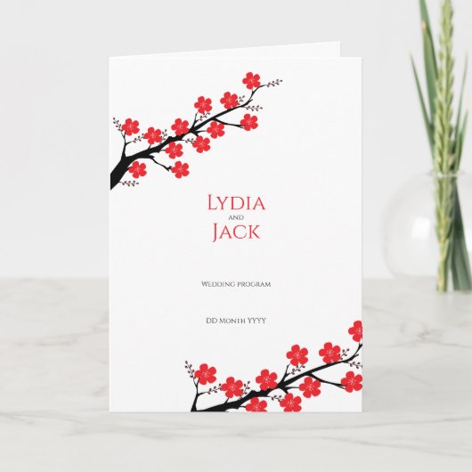Programme Mariage à thème Red Cherry Blossom (Devant)
