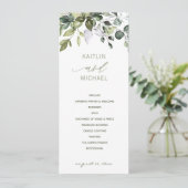 Programme Mariage Aquarelle Botanique Élégante Végétation (Debout devant)