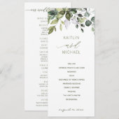 Programme Mariage Aquarelle Botanique Élégante Végétation (Devant / Derrière)