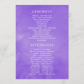 Programme Mariage aquarelle floral ultra violet (Dos)