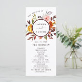 Programme Mariage aquarelle jardin d'automne Marsala (Debout devant)