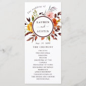 Programme Mariage aquarelle jardin d'automne Marsala (Devant)