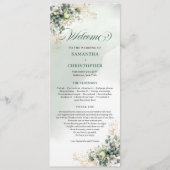 Programme Mariage aquarelle vert poussiéreux Boho Eucalyptus (Devant)