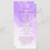 Programme Mariage aquarelle violet. Élégant lilas violet (Devant / Derrière)