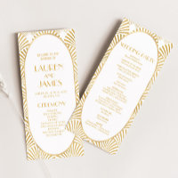 Mariage Art Déco Élégant Or Blanc Géométrique