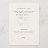Programme Mariage Art Nouveau Bleu Nuit Or Flore (Dos)