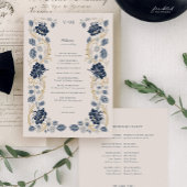 Programme Mariage Art Nouveau Bleu Nuit Or Flore