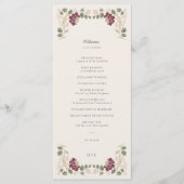 Programme Mariage Art Nouveau Floral Bourgogne (Devant)