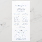 Programme Mariage au blason floral bleu poussiéreux (Dos)