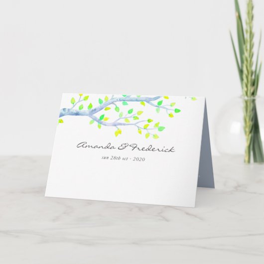 Programme Mariage au bouleau de printemps à l'aquarelle (Devant)