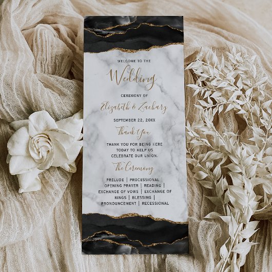 Programme Mariage au marbre d'agate or noir