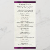 Programme Mariage au Ruban de Prune (Dos)