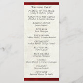 Programme Mariage au Ruban Rouge (Dos)