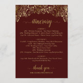 Programme Mariage Auburn Brun & Or Bienvenue & Itinéraire (Dos)
