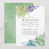 Programme Mariage aux cactus succulents de désert à l'aquare (Devant / Derrière)