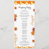 Programme Mariage aux feuilles d'automne rustiques (Dos)