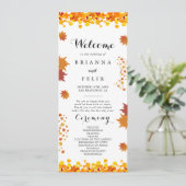 Programme Mariage aux feuilles d'automne rustiques (Debout devant)