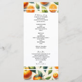Programme Mariage aux feuilles d'orange agrumes à l'aquarell (Dos)