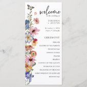 Programme Mariage aux fleurs sauvages colorées (Devant)